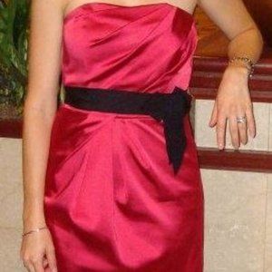 Pink Satin knee length dress (White House Black Market)- sz00 (like a 2-4)